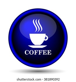 Coffee cup icon. Internet button on white background. EPS10 vector