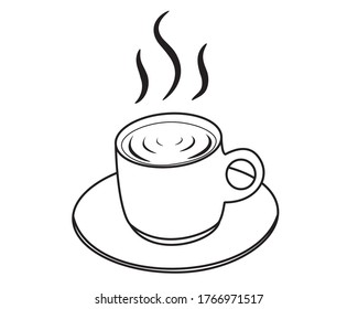 Icono de taza de café aislado sobre un fondo blanco. Ilustración vectorial.