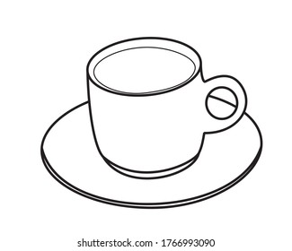 Icono de taza de café aislado sobre un fondo blanco. Ilustración vectorial.