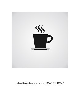 Coffee cup icon. Coffee icon isolated on grey background