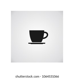Coffee cup icon. Coffee icon isolated on grey background