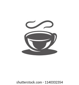 Coffee cup icon isolated on white background vector illustration. Coffee vector graphic silhouette.