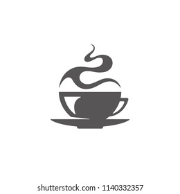 Coffee cup icon isolated on white background vector illustration. Coffee vector graphic silhouette.