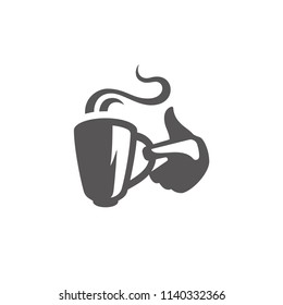 Coffee cup icon isolated on white background vector illustration. Coffee vector graphic silhouette.