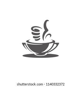 Coffee cup icon isolated on white background vector illustration. Coffee vector graphic silhouette.