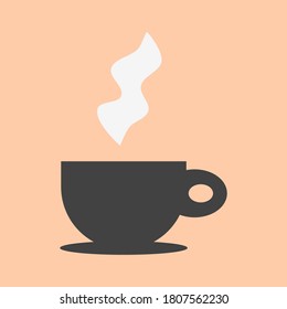 coffee cup icon isolated on brown background. vector illustration