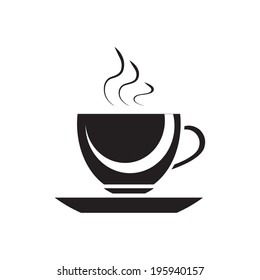 Coffee cup icon, isolated on white background, vector illustration.