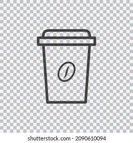 Coffee cup icon isolated on transparent background. Vector.