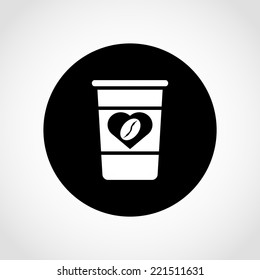 Coffee cup Icon Isolated on White Background