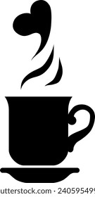 Icono de la taza de café aislado en fondo blanco