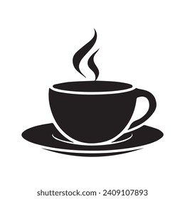 Coffee cup icon isolated on white background. Vector illustration.