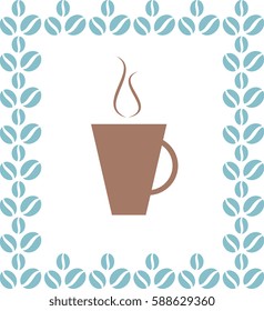 Coffee Cup Icon Isolated on White Background