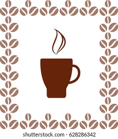 Coffee Cup Icon Isolated on White Background