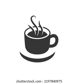 Coffee in cup icon isolated, the view from top of mug icon vector design silhouette illustration 