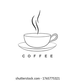 Coffee cup icon isolatedon white background. Vector illustration.