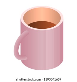 Coffee cup icon. Isometric of coffee cup vector icon for web design isolated on white background