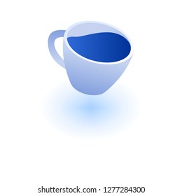 Coffee cup icon. Isometric of coffee cup vector icon for web design isolated on white background
