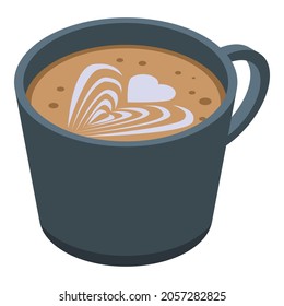 Coffee cup icon. Isometric of coffee cup vector icon for web design isolated on white background