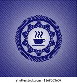 coffee cup icon with jean texture