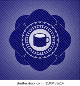 coffee cup icon with jean texture