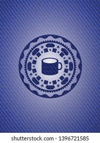 coffee cup icon with jean texture