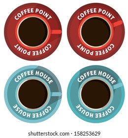 Coffee cup icon or label collection in vector