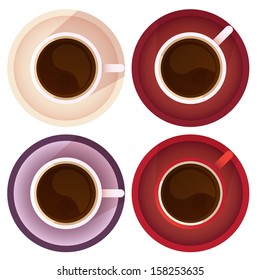 Coffee cup icon or label collection in vector