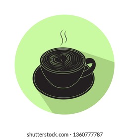 Coffee Cup Icon Latte Art - Solid Design - Vector