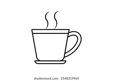 coffee cup icon line art vector illustration outline design