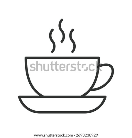 Coffee cup icon in line design. coffee, cup, hot drink, beverage, cafe, breakfast, tea, kitchen on white background vector. Coffee cup editable stroke icon