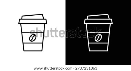 coffee cup icon in line design. editable stroke icon.