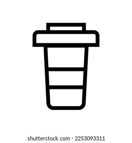 Coffee cup icon line isolated on white background. Black flat thin icon on modern outline style. Linear symbol and editable stroke. Simple and pixel perfect stroke vector illustration