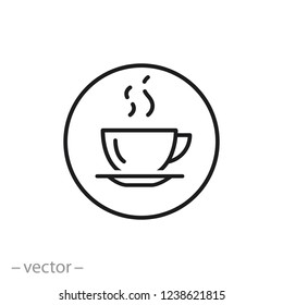 coffee cup icon, line sign on white background - editable vector illustration eps10