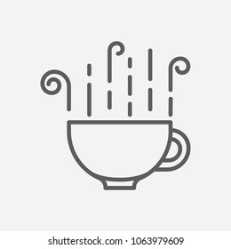 Coffee cup icon line symbol. Isolated vector illustration of  icon sign concept for your web site mobile app logo UI design.