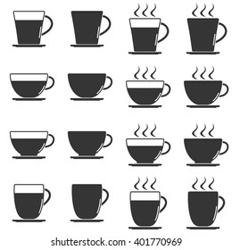 Coffee cup icon, line icon vector