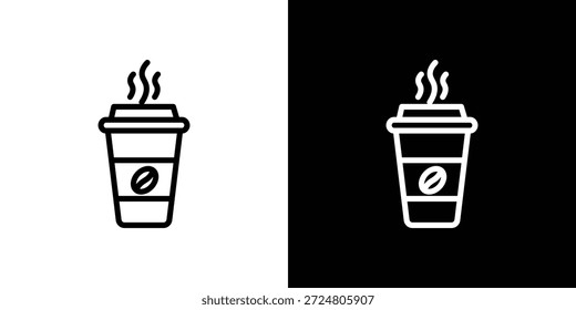 coffee cup icon logo concept in strokes
