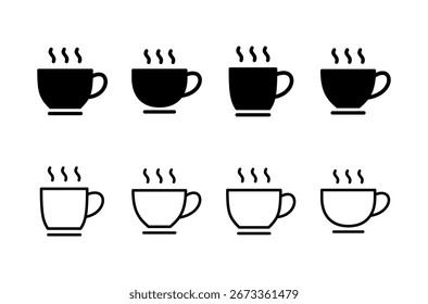 xícara de café ícone logotipo design. xícara um sinal de café e símbolo
