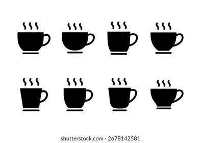 Diseño del logotipo del icono de la taza de café. Taza de un signo y símbolo de café