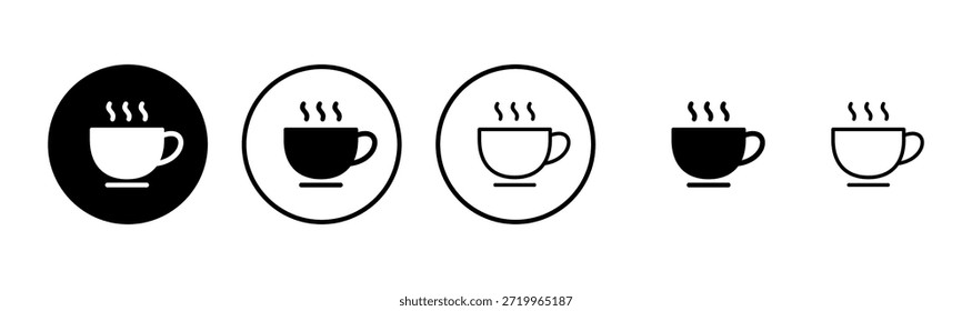 Diseño del logotipo del icono de la taza de café. Taza de un signo y símbolo de café