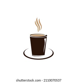 Coffee cup icon logo free vector