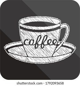 Kaffeetassen-Ikone oder -Logo - als Kreikzeichnung stilisiert