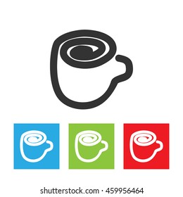 Coffee cup icon. Logo of cup of coffee or tea. Hot drink flat vector illustration.