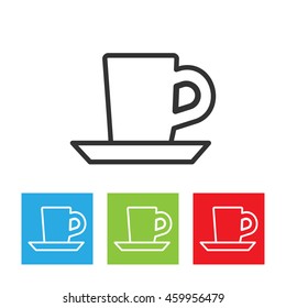 Coffee cup icon. Logo of cup of coffee or tea. Hot drink flat vector illustration.