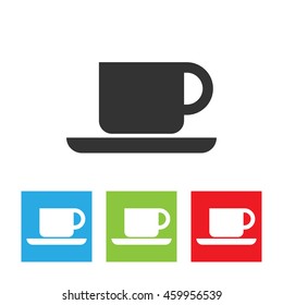 Coffee cup icon. Logo of cup of coffee or tea. Hot drink flat vector illustration.