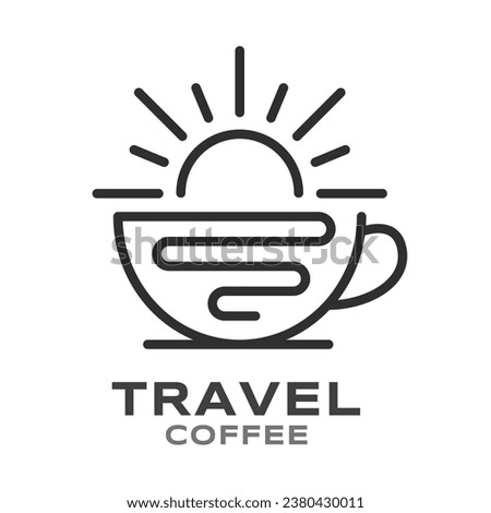 Coffee cup icon. Logo template for restaurant, store, travel agency. Vector illustration.