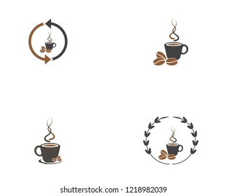 Coffee cup icon logo vector