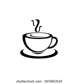 coffee cup icon, logo vector symbol