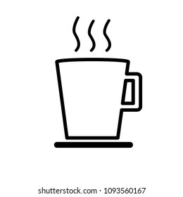 Coffee cup  icon in minimal design on white background,vector illustration.