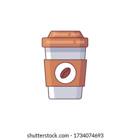 Coffee Cup Icon Minimal Flatline Design Vector Illustration