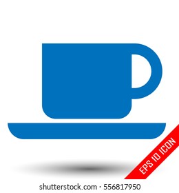 Coffee cup icon. Mug of coffee flat icon. Shape of coffee cup isolated on white background. Vector illustration.